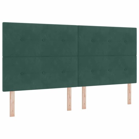 Łóżko sprężynowe Ciemna zieleń 200 x 200 cm Aksamit