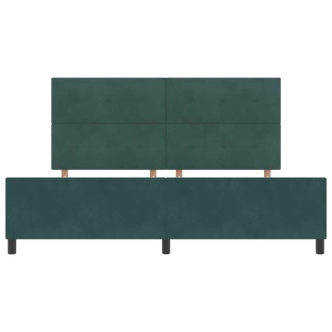 Łóżko sprężynowe Ciemna zieleń 200 x 200 cm Aksamit
