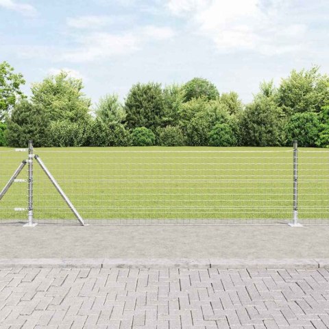 Ogrodzenie z słupkiem Srebrny 0,4 x 50 m Stal