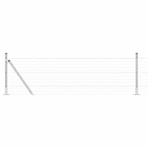 Ogrodzenie z słupkiem Srebrny 0,4 x 50 m Stal
