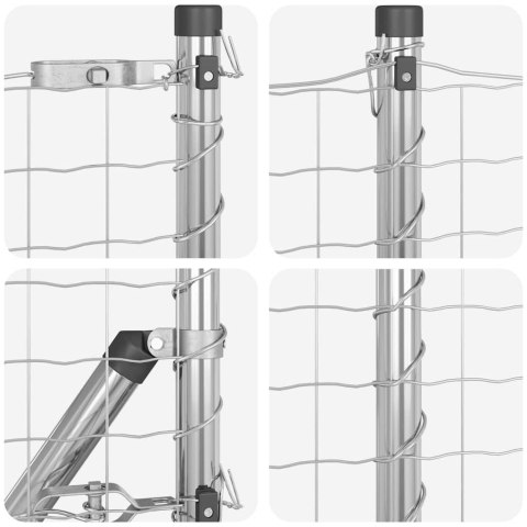 Ogrodzenie z słupkiem Srebrny 0,4 x 50 m Stal