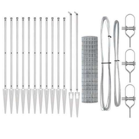 Ogrodzenie z słupkiem Srebrny 1,2 x 25 m Stal
