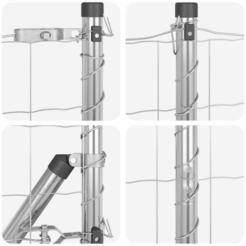 Ogrodzenie z słupkiem Srebrny 1,2 x 25 m Stal