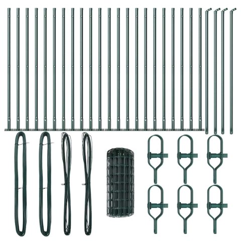 Ogrodzenie z słupkiem Zielony 0,6 x 50 m Stal i PVC