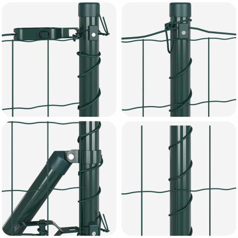 Ogrodzenie z słupkiem Zielony 0,6 x 50 m Stal i PVC
