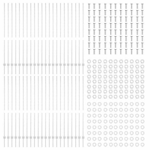 Słupek ogrodzeniowy. 44 pcs Srebrny 200 cm Stal
