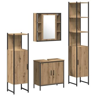 Zestaw mebli łazienkowych 4 pcs Brązowy Materiał drewnopochodny