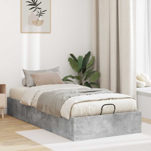 Łóżko otomanowe Betonowy Szary 100 x 200 cm Drewno inżynieryjne
