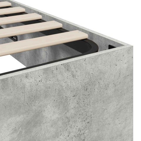 Łóżko otomanowe Betonowy Szary 100 x 200 cm Drewno inżynieryjne