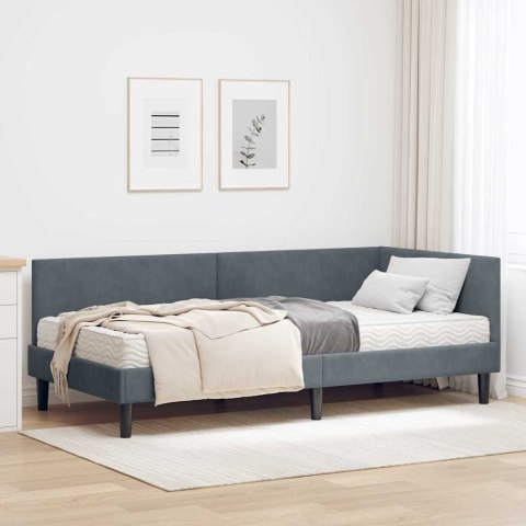 Rama Łóżka Narożnego z Materacem Inny 2 pcs Szary Aksamit