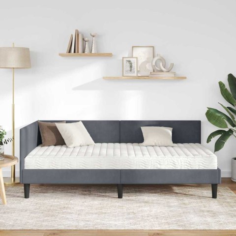 Rama Łóżka Narożnego z Materacem Inny 2 pcs Szary Aksamit