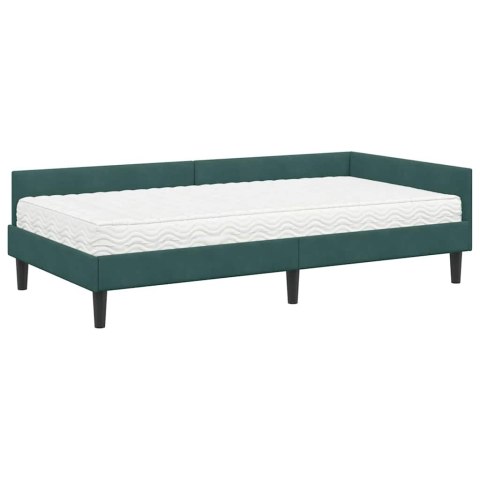 Rama Łóżka Narożnego z Materacem Inny 2 pcs Zielony Aksamit