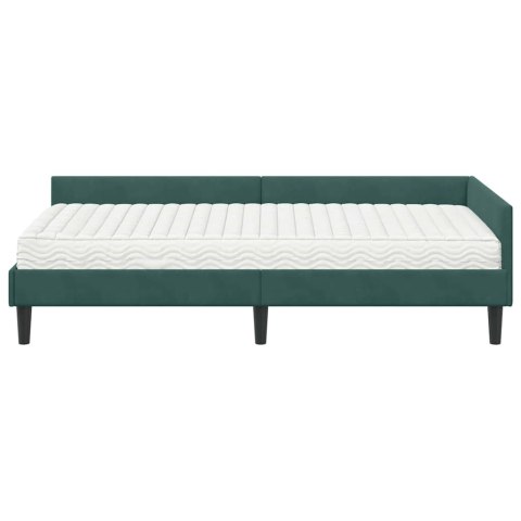 Rama Łóżka Narożnego z Materacem Inny 2 pcs Zielony Aksamit