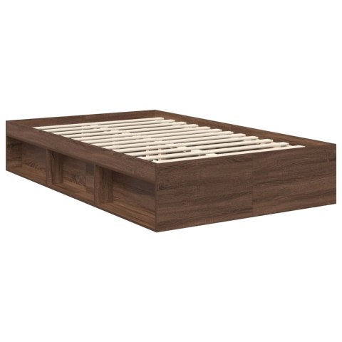 Ramka łóżka Brązowy dąb 120 x 190 cm Lite drewno sosnowe