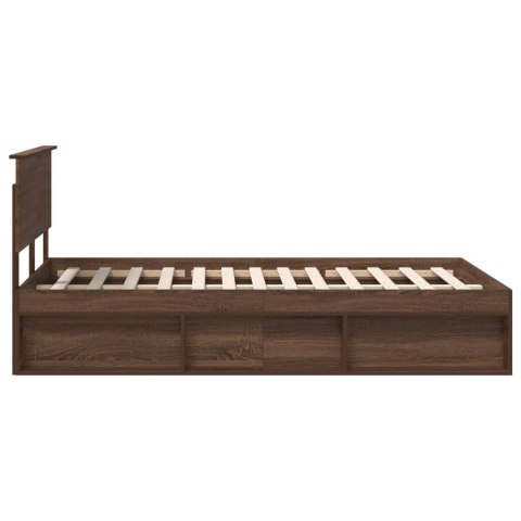 Ramka łóżka Brązowy dąb 120 x 190 cm Lite drewno sosnowe