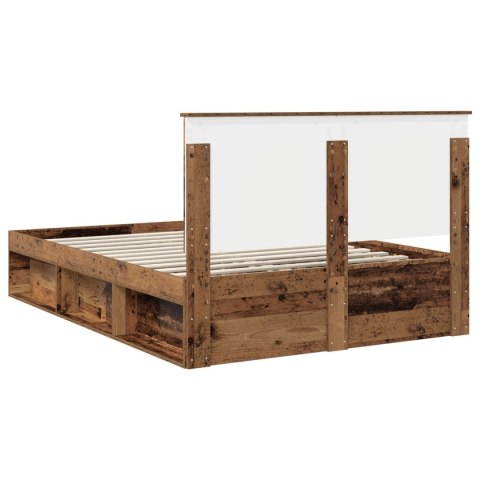 Ramka łóżka Stare drewno 150 x 200 cm Lite drewno sosnowe