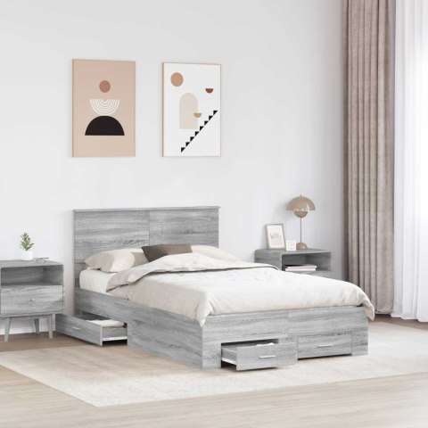 Ramka łóżka Szary Sonoma 135 x 190 cm Materiał drewnopochodny