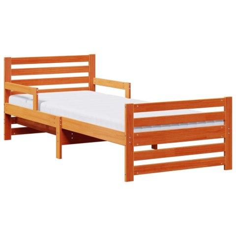 Ramka łóżka z materacem Brązowy 80 x 200 cm Lite drewno sosnowe