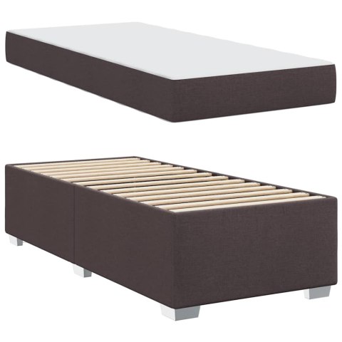 Ramka łóżka z materacem Ciemny brąz 80 x 200 cm tkanina
