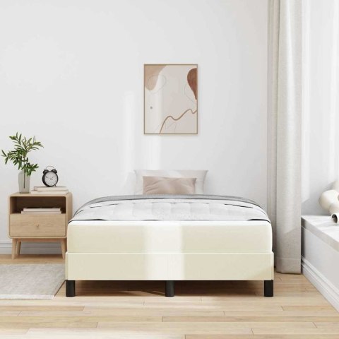 Ramka łóżka z materacem Kremowy 120 x 200 cm tkanina