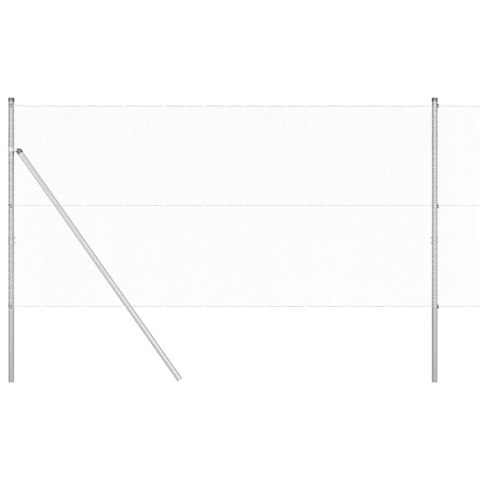 Słupek ogrodzeniowy. Srebrny 50 x 1,4 m (siatka 13 mm) Stal