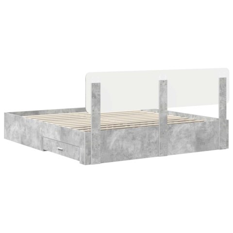 Ramka łóżka Betonowy szary 200 x 200 cm Materiał drewnopochodny
