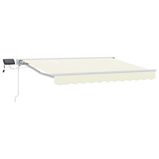 Ręczny ramowy zewnętrzny markizowy z LED Kremowy 3 x 2 m