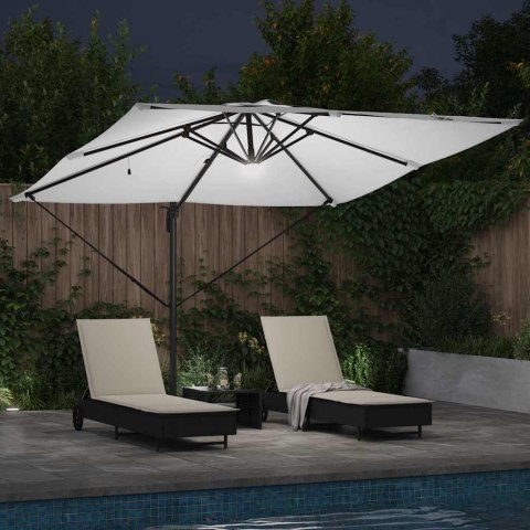 Parasol Roma Beżowy 286 x 284 x 270 cm Aluminium i Poliester