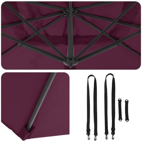 Parasol plażowy Bordeaux Czerwony 351 x 250 x 260 cm