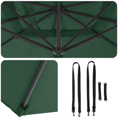 Parasol plażowy Zielony 351 x 250 x 260 cm