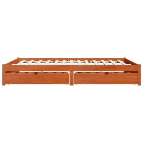 Ramka łóżka z szufladą 3 pcs Woskowy Brąz Lite drewno sosnowe