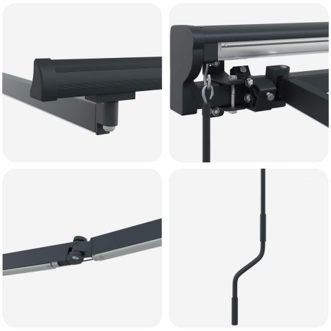 Ręczny ramowy zewnętrzny markizowy z LED Antracyt 4 x 2 m
