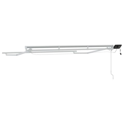 Ręczny ramowy zewnętrzny markizowy z LED Biały 3,5 x 2 m