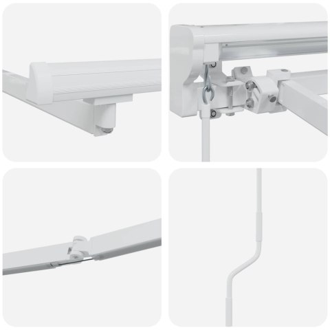 Ręczny ramowy zewnętrzny markizowy z LED Biały 3,5 x 2 m