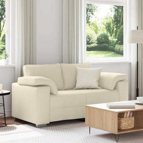 Sofa dwuosobowa Beżowy 160 cm Tkanina lniana