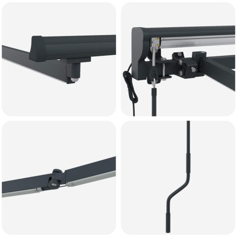 Rama markizy elektrycznej z LEDami Antracyt 5 × 3,5 m Aluminium