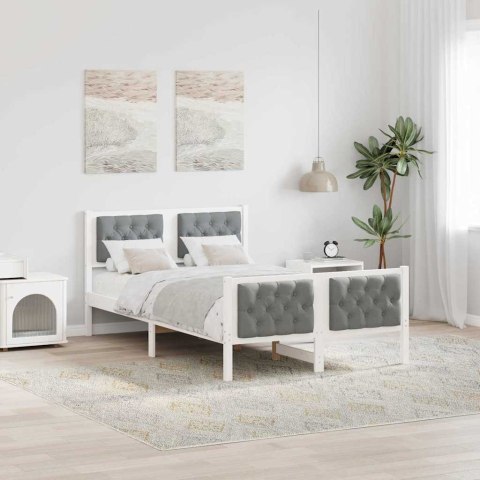 Ramka łóżka Jasnoszary 120 x 200 cm Lite drewno sosnowe