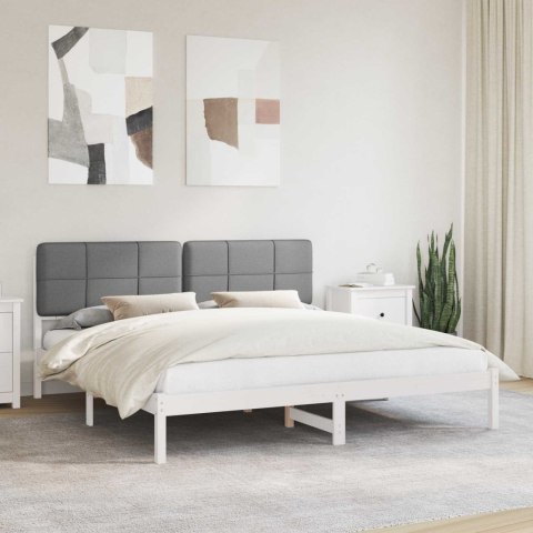 Ramka łóżka z tapicerowanym wezgłowiem Jasnoszary 180 x 200 cm