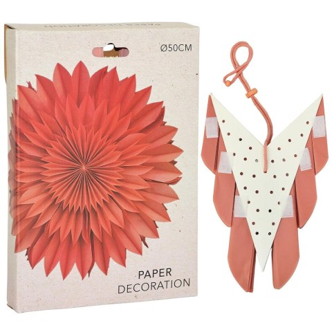 GWIAZDA DEKORACYJNA WISZĄCA PAPIEROWA 3D 50CM RÓŻOWA