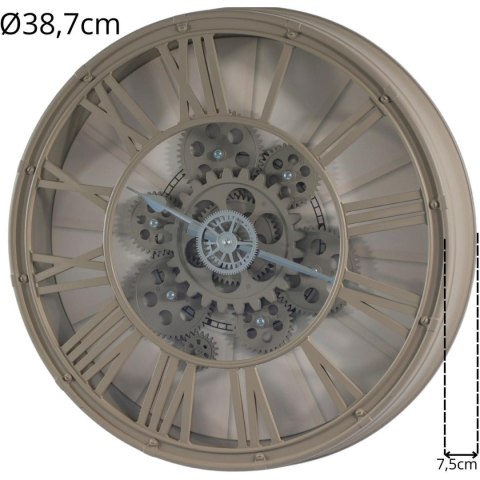ZEGAR ŚCIENNY OBROTOWY MECHANIZM 38CM SZARY