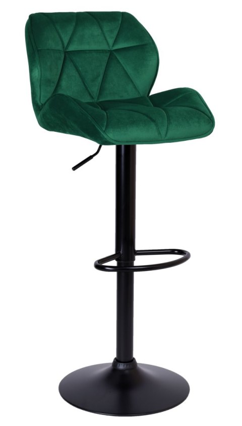 Krzesło barowe GRAPPO BLACK zielone VELVET