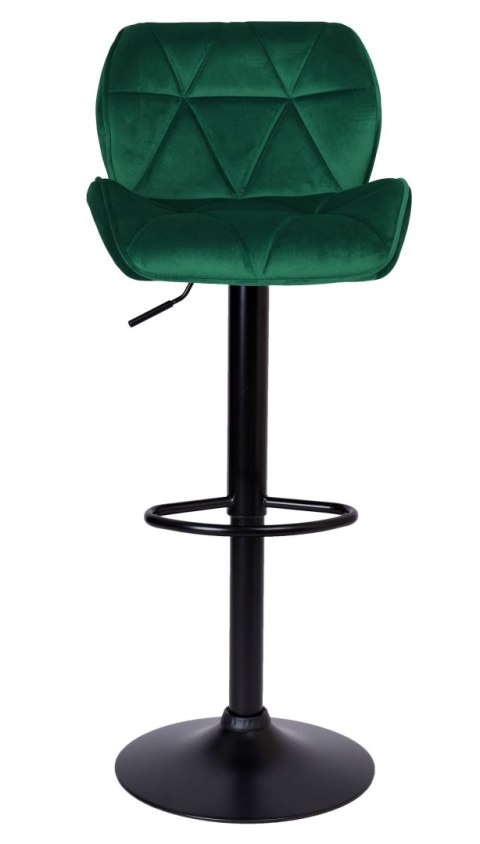 Krzesło barowe GRAPPO BLACK zielone VELVET