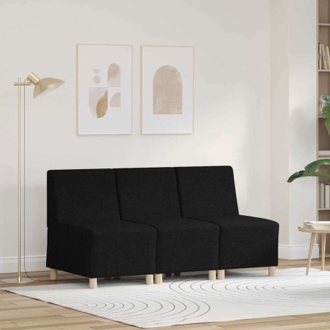 Modułowa sofa bez podłokietników 3 pcs Czarny 55 x 74 x 82 cm
