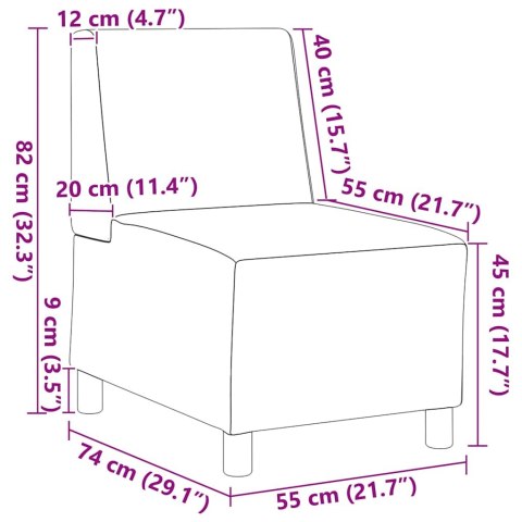 Modułowa sofa bez podłokietników 3 pcs Czarny 55 x 74 x 82 cm