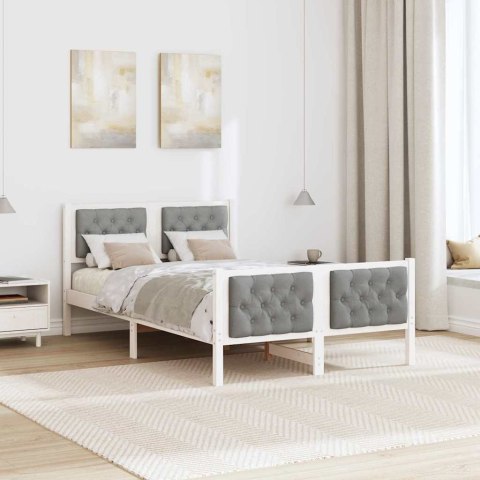 Ramka łóżka Jasnoszary 120 x 190 cm Lite drewno sosnowe