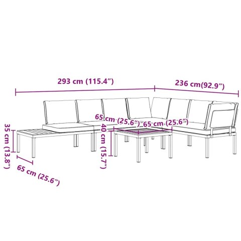 5-cz. zestaw mebli do ogrodu, z poduszkami, czarne aluminium