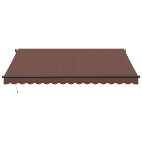 Automatycznie zwijana markiza z LED, brązowa, 400x350 cm