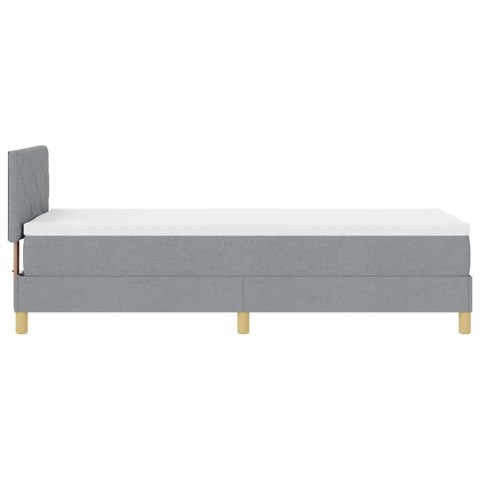Łóżko z sprężyną LED Jasnoszary 80 x 200 cm tkanina