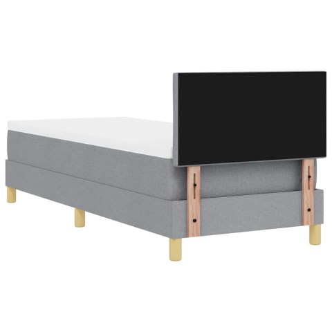 Łóżko z sprężyną LED Jasnoszary 80 x 200 cm tkanina