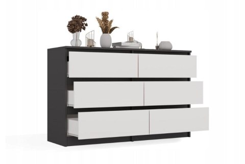 M6 MALWA KOMODA 120CM 6 SZUFLAD ANT/BIEL KOMPLET